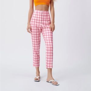 Zara pink gingham pants
